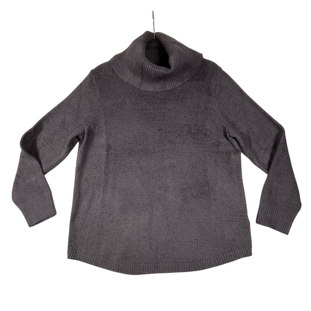 Rachel Zoe Black Cowl Neck Plush Knit‎ Sweater Women's Large